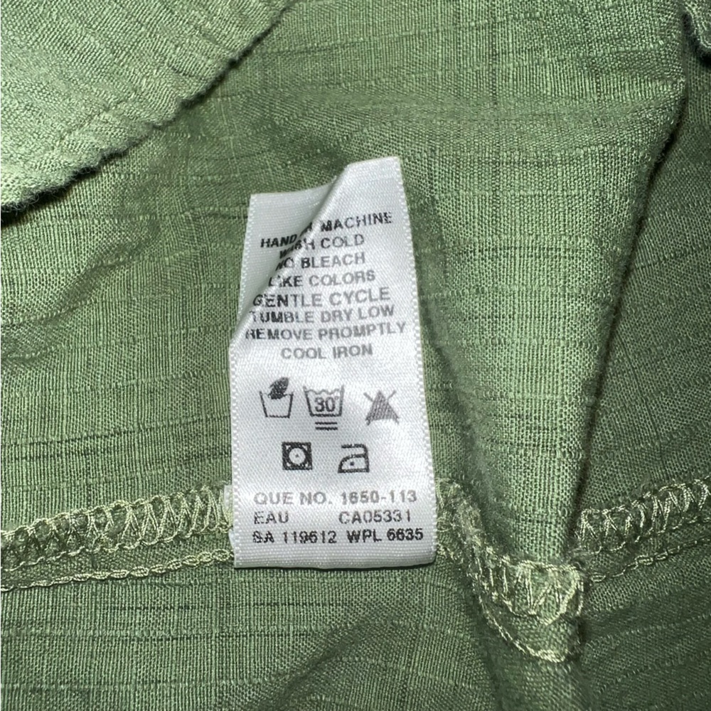 WOOLRICH Button Down Tunic Olive Green 100% Cotton shirt Medium - Picture 11 of 11